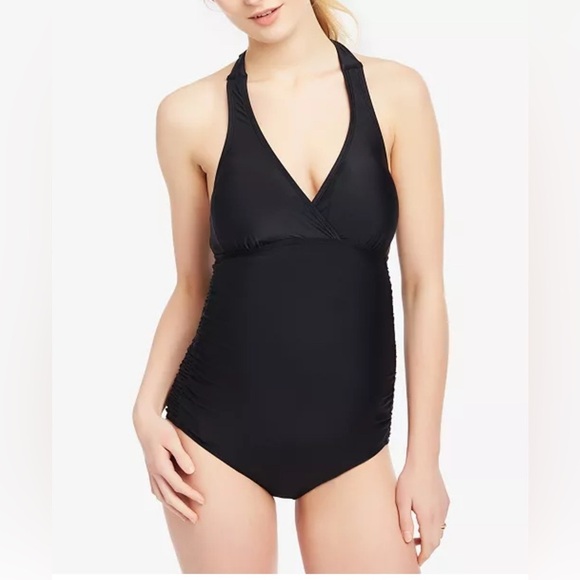 Motherhood Maternity Beach Bump™ Smocked Waist One-Piece Swimsuit Size Medium - Picture 2 of 7